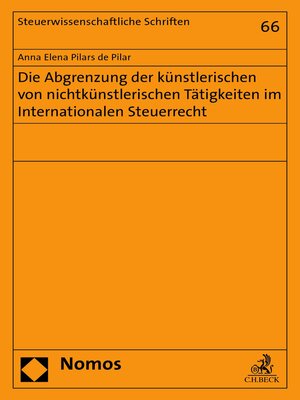 cover image of Die Abgrenzung der künstlerischen von nichtkünstlerischen Tätigkeiten im Internationalen Steuerrecht